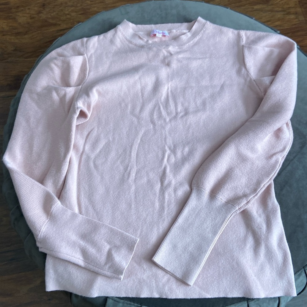 Pink lily bubble sleeve sweater